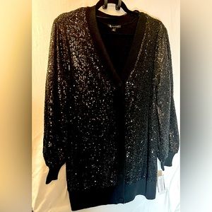 Black Sequins Oversize Sweater